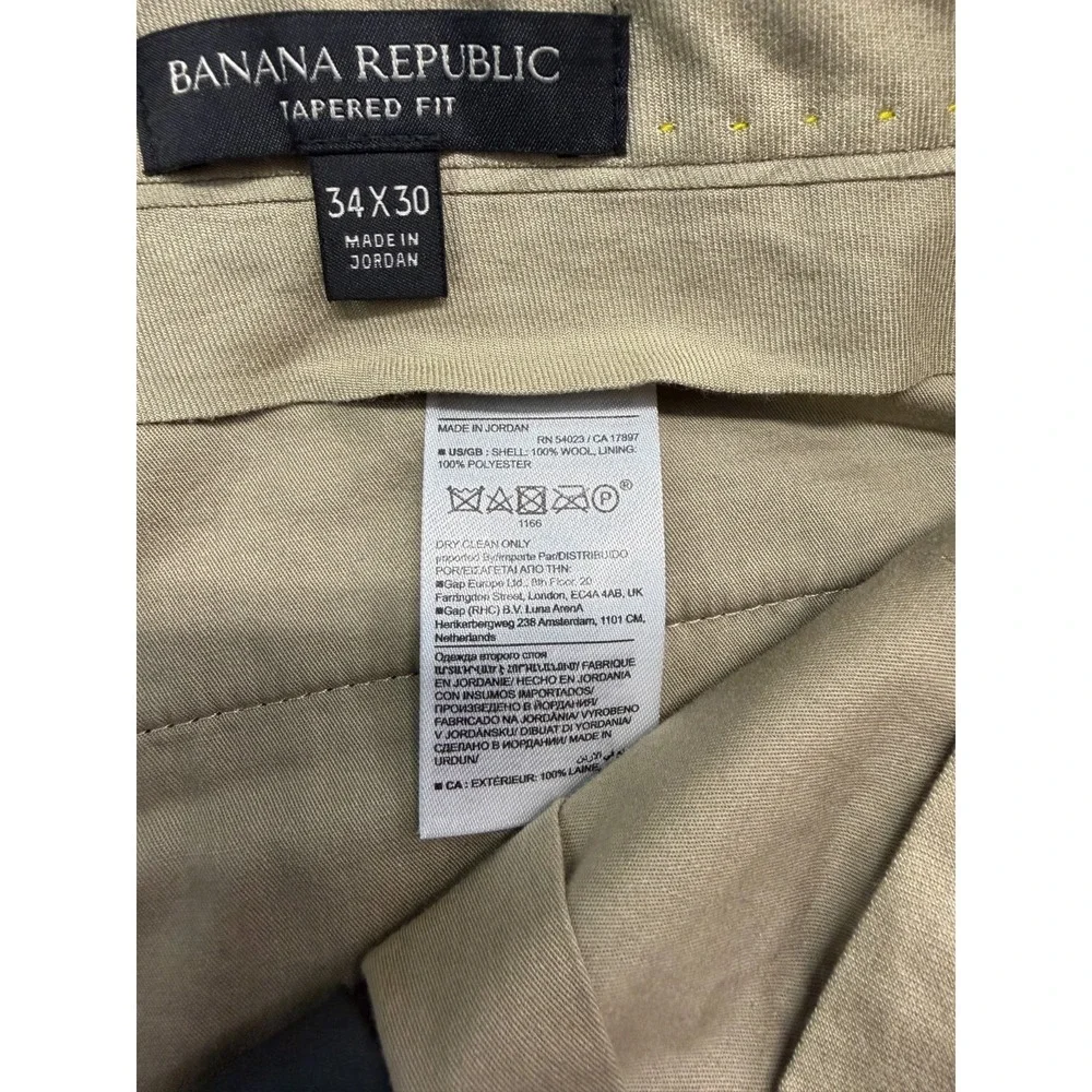 Banana Republic 34x30 Flannel Wool Dress Pants Trousers Vitale Barberis Canonico